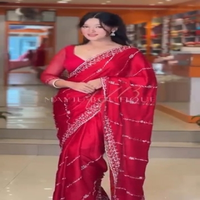 Picture of Indian Weightless Georgette Saree with Blouse piece(S-301)
