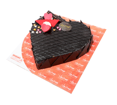 Picture of Valentine Special Premium Chocolate Cake 500gm(Heart Shape)(Pre Order)
