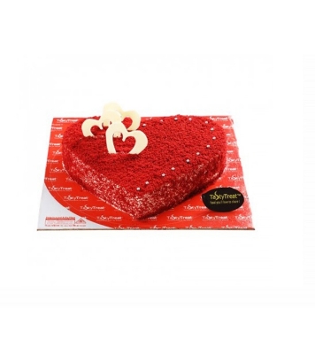 Picture of Valentine's Special Red Velvet Heart Shape Cake 500gm