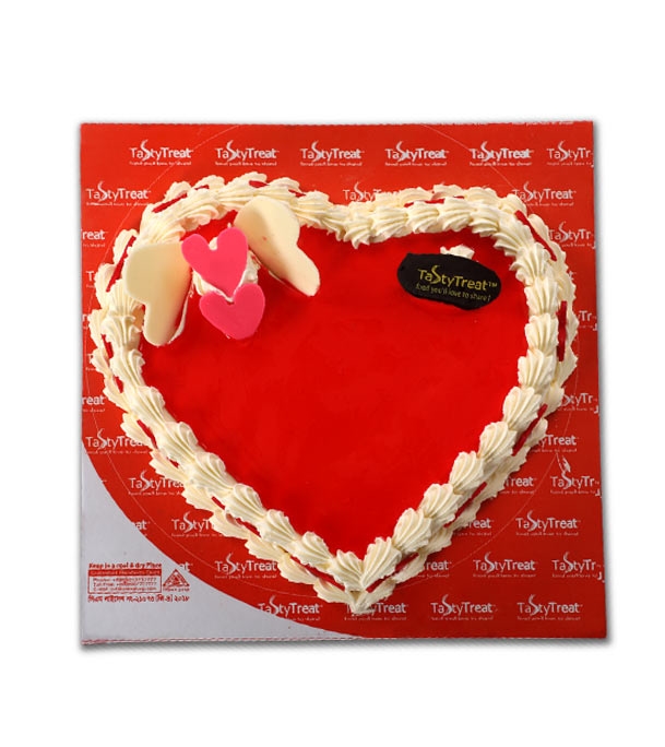 Picture of Cherry Heart Shaped Cake 500gm
