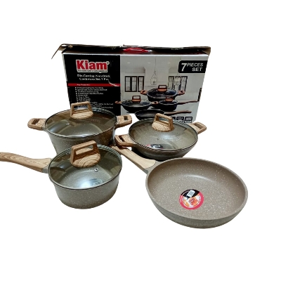 Picture of 7  PCS SET Belly Shaped Ceramic Gift Box IB [Light Brown] -7in1 With Free Fry Pan