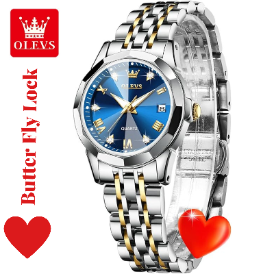 Buy Butter Fly Lock OLEVS Watch for Women - Silver Blue at Best Prices in Bangladesh