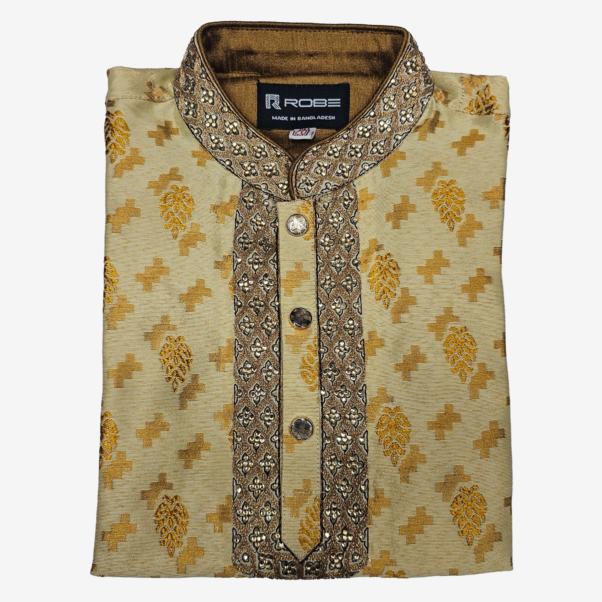 Buy  Indian Cotton Gorgeous Karchupi Panjabi at Best Price In Bangladesh