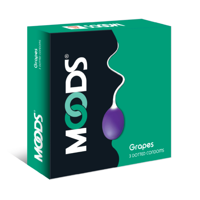 Picture of Moods Grapes Flavored Dotted Premium Condom - 3Pcs Pack