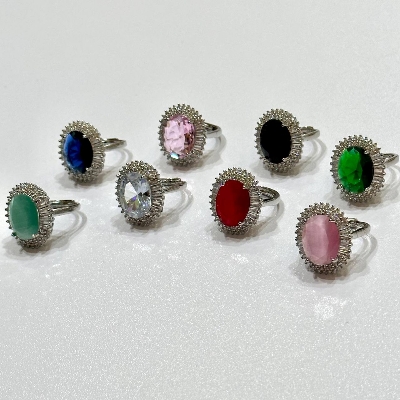 Buy Elegant Crystal Stone Ring Set - 8 Color Variants at Best Prices in Bangladesh