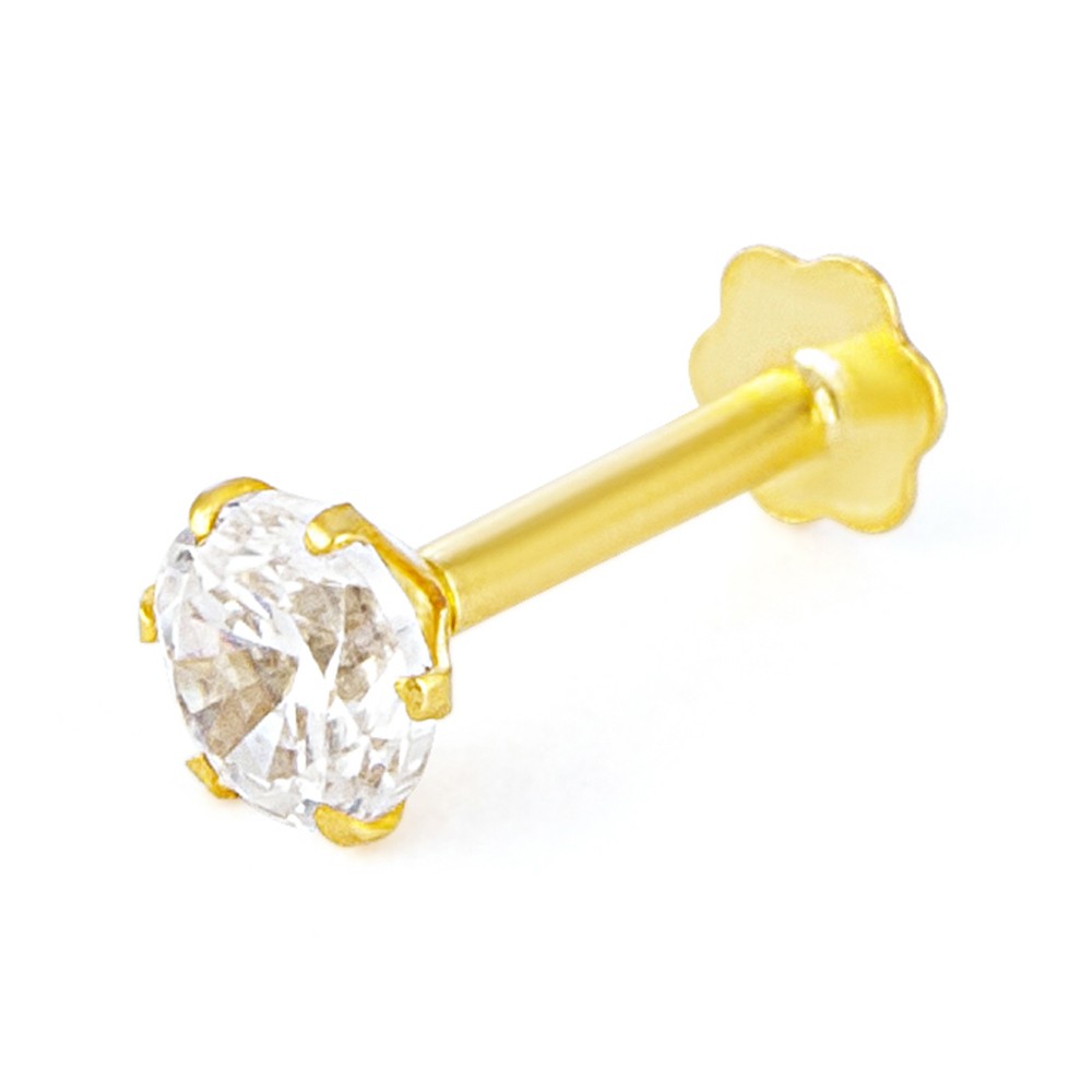 Buy Diamond Cut Radium Zirconia One Stone Nose Pin - 18mm with Gift Box at Best Prices in Bangladesh