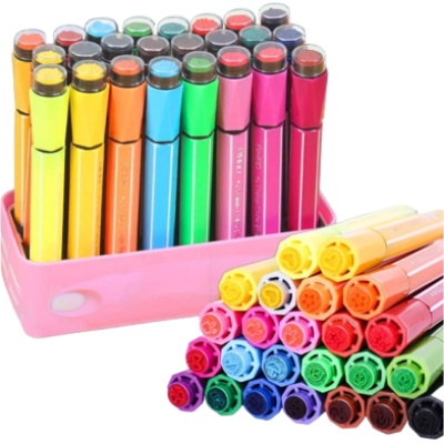 Buy Lasten 24 Colors Watercolor Marker Pens with Cute Stamp Online in Bangladesh at Best Prices 