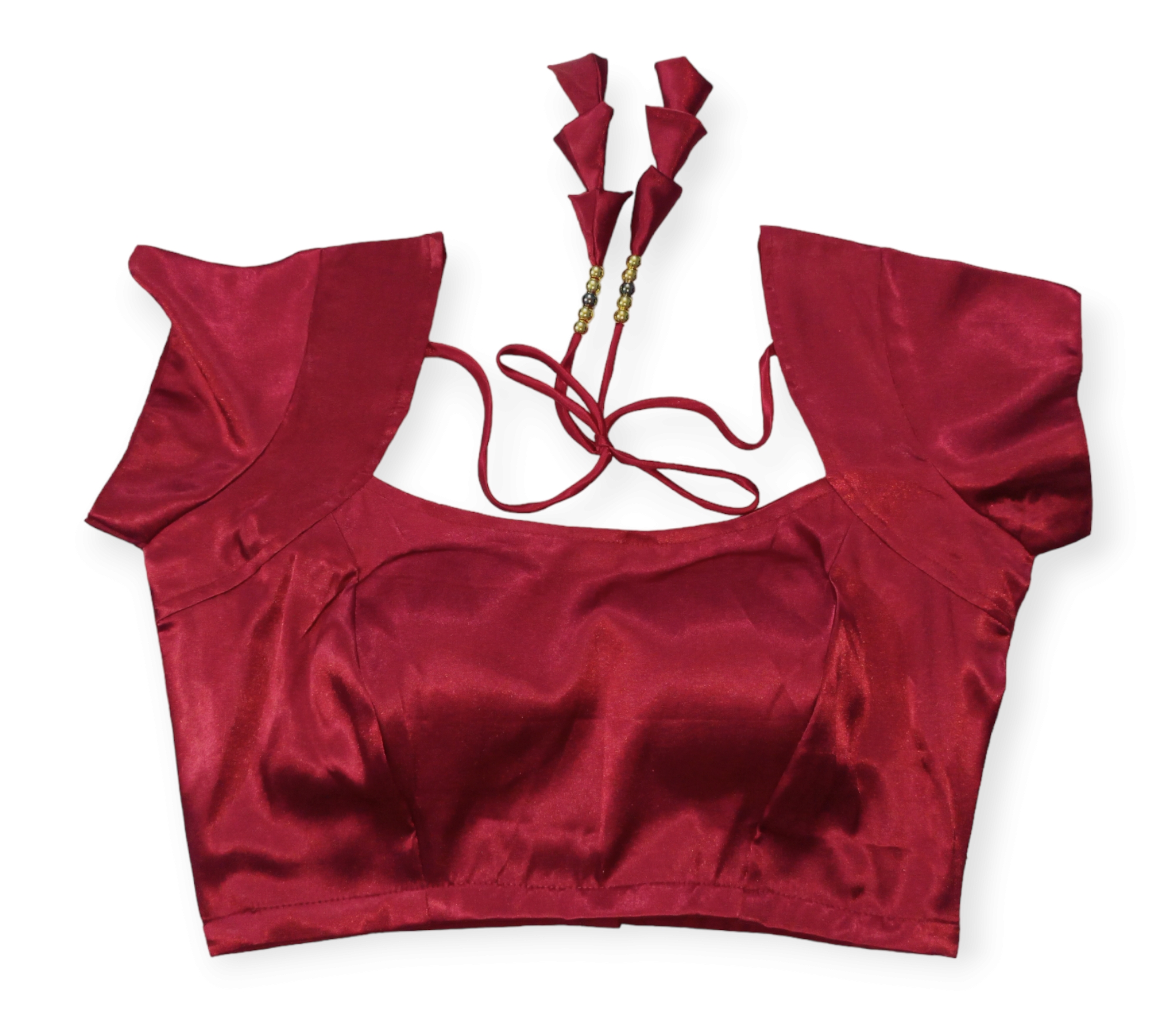 Picture of Maroon Color Semi Backless Blouse For Women
