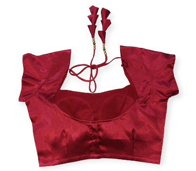 Picture of Maroon Color Semi Backless Blouse For Women