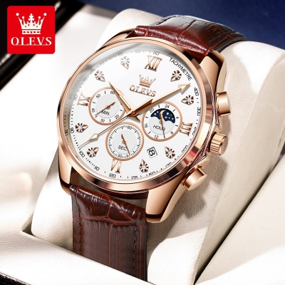 Picture of Top Luxury Leather Analog Quartz Fashionable Watch Master Copy Watch for Men