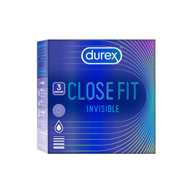 Picture of Durex Close Fit Invisible 49mm Small Better Fit Ultra Thin Condom - 3Pcs Pack