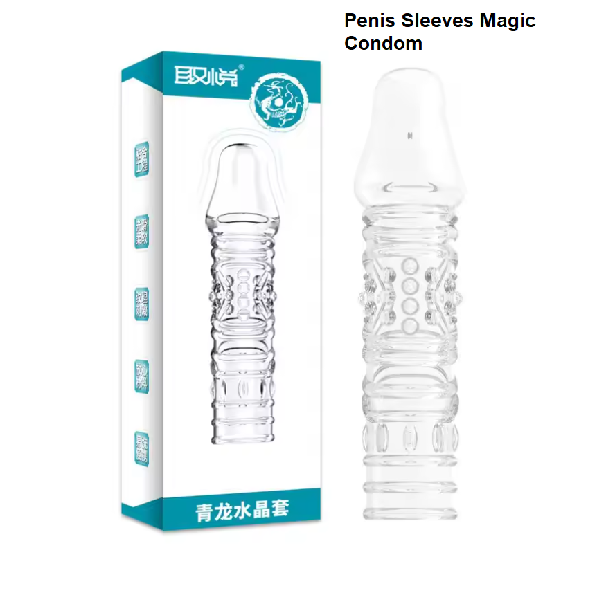 Picture of Magic Crystal Clear Dragon Condom For Men - Penis Cover Extender Enlargement Silicone Condom Reuseble