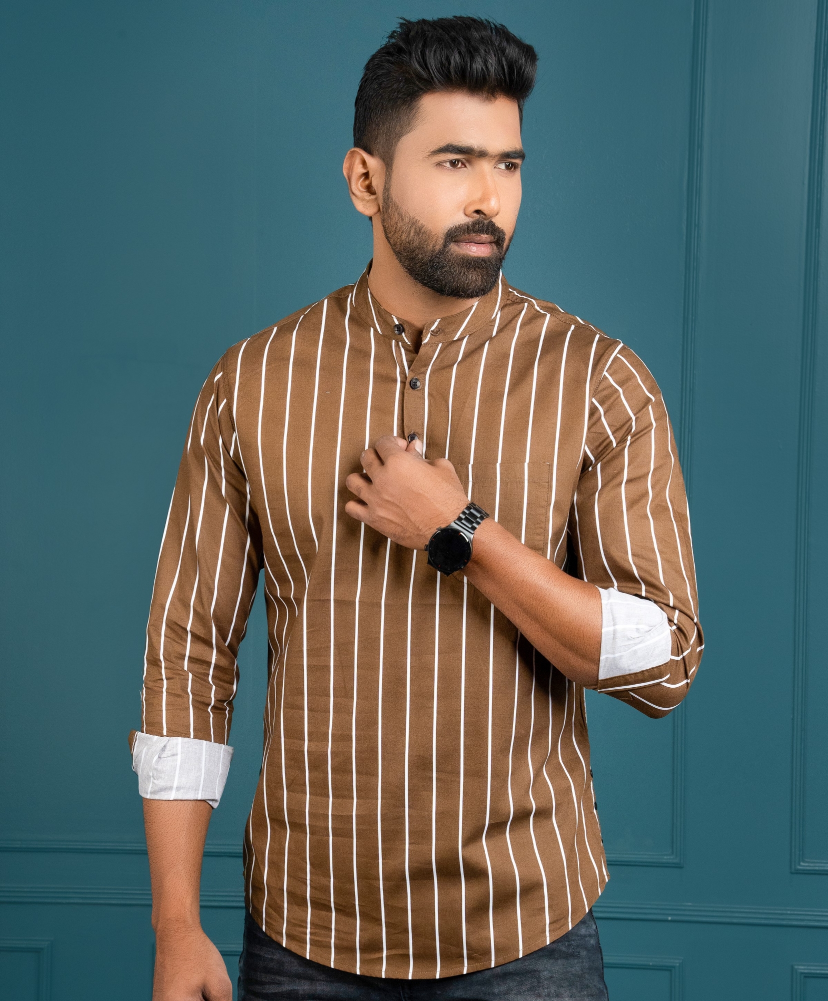 Buy  Men's Long Sleeve Print Katua at Best Price In Bangladesh