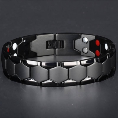 Picture of Magnetic Titanium Bracelet, Fashionable Jewelry Bio Energy Bangle Men'S Healthcare Bracelet - Add A Touch Of Health And Style