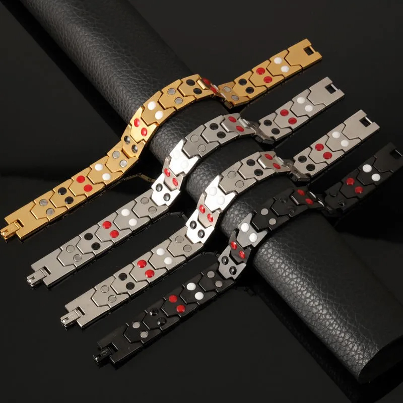 Picture of Magnetic Titanium Bracelet, Fashionable Jewelry Bio Energy Bangle Men'S Healthcare Bracelet - Add A Touch Of Health And Style