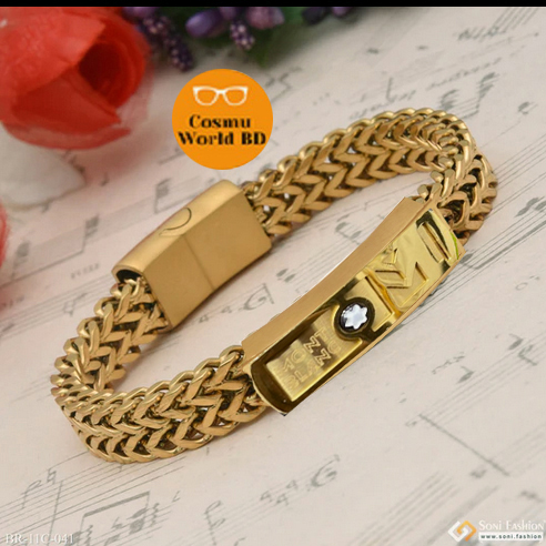 Picture of Men’s Stainless Double Row Square Chain Magnet Buckle Bracelet