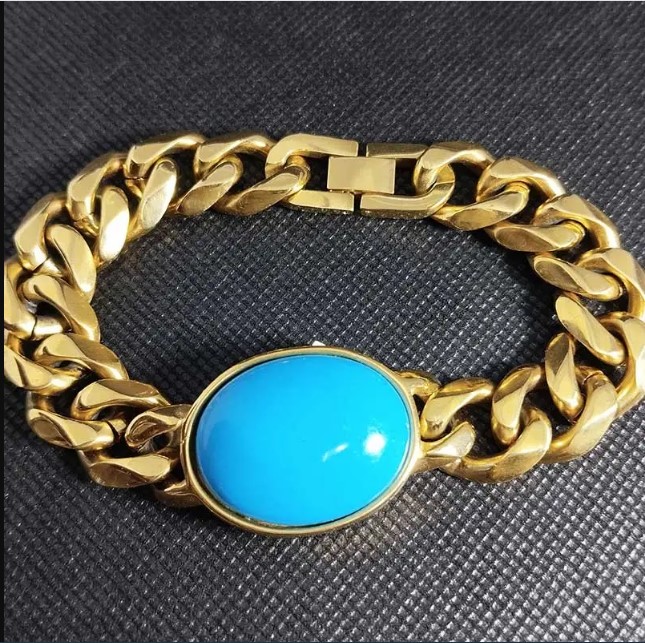 Picture of Salman Khan 14mm 316L Stainless Steel Bracelet – Golden Color