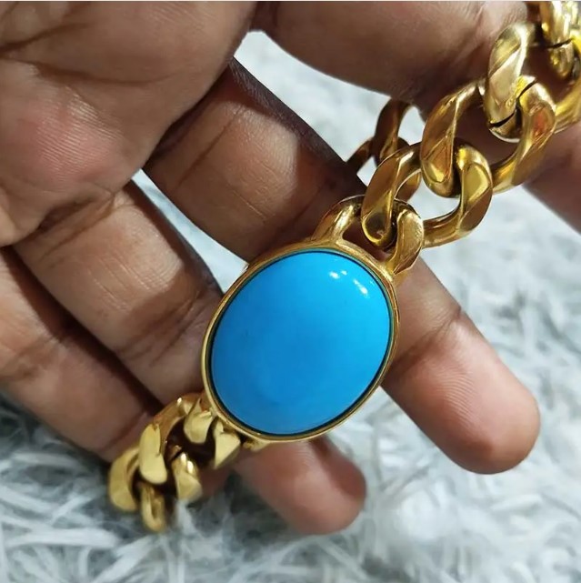 Picture of Salman Khan 14mm 316L Stainless Steel Bracelet – Golden Color