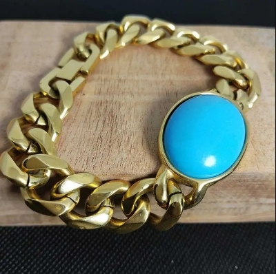 Picture of Salman Khan 14mm 316L Stainless Steel Bracelet – Golden Color