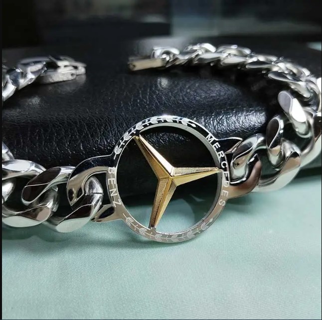 Picture of Mercedes Benz 316L Stainless Steel Bracelet Silver Golden