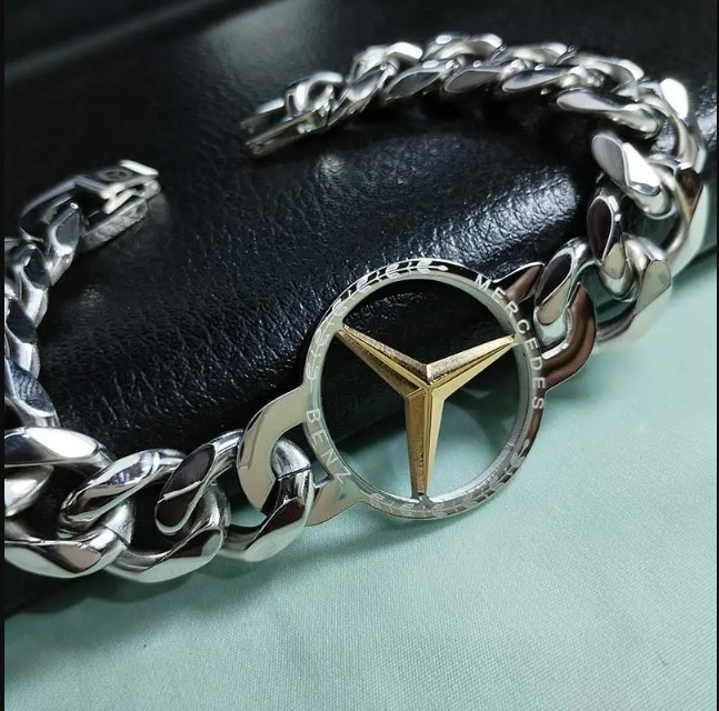 Picture of Mercedes Benz 316L Stainless Steel Bracelet Silver Golden