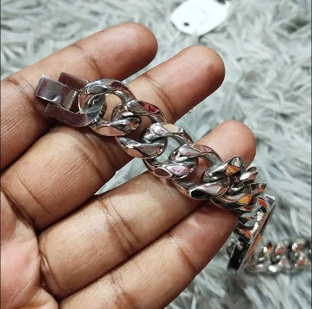 Picture of Mercedes Benz 316L Stainless Steel Bracelet Silver Heavy Circle