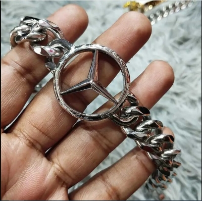 Picture of Mercedes Benz 316L Stainless Steel Bracelet Silver Heavy Circle