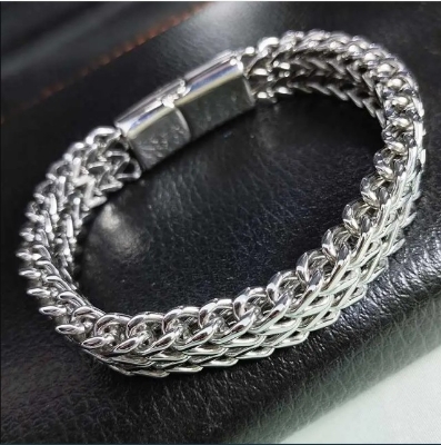 Picture of Thick Chain Bracelet Silver Color