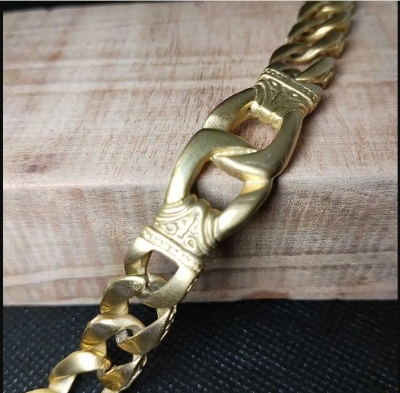 Picture of Premium Quality 316L Stainless Steel Bracelet Matt Golden