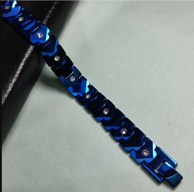 Picture of Luxury Blue Ceramic Bracelet With Stone