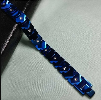 Picture of Luxury Blue Ceramic Bracelet With Stone