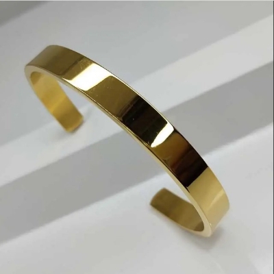 Picture of Stainless Steel Heavy Cuff Bracelet-Golden