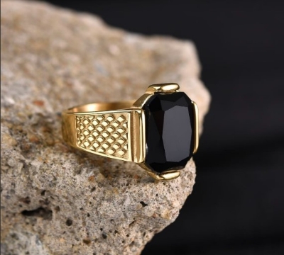 Picture of Gold stainless steel men's ring