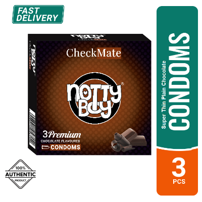 Picture of NottyBoy Checkmate Super Thin Plain Chocolate Flavoured Condom - 3Pcs Pack
