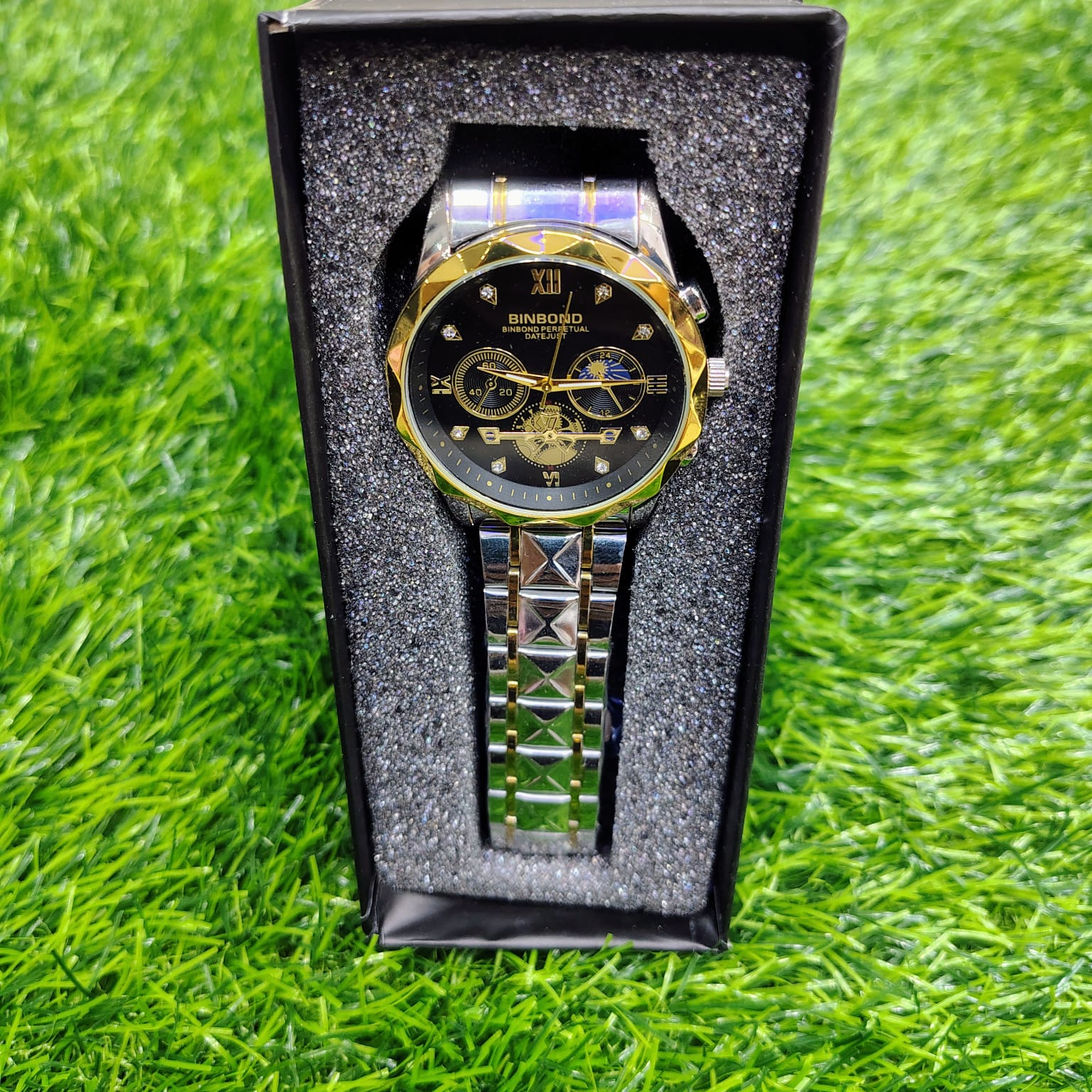 Buy BINBOND B1236 Brand Fashion Tourbillon Dial Quartz Watches Men’s Luxury Stainless Steel + Free Chain Cutter & Battery at Best Price In Bangladesh