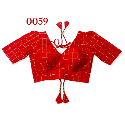 Picture of Red Color Semi Backless Blouse For Women