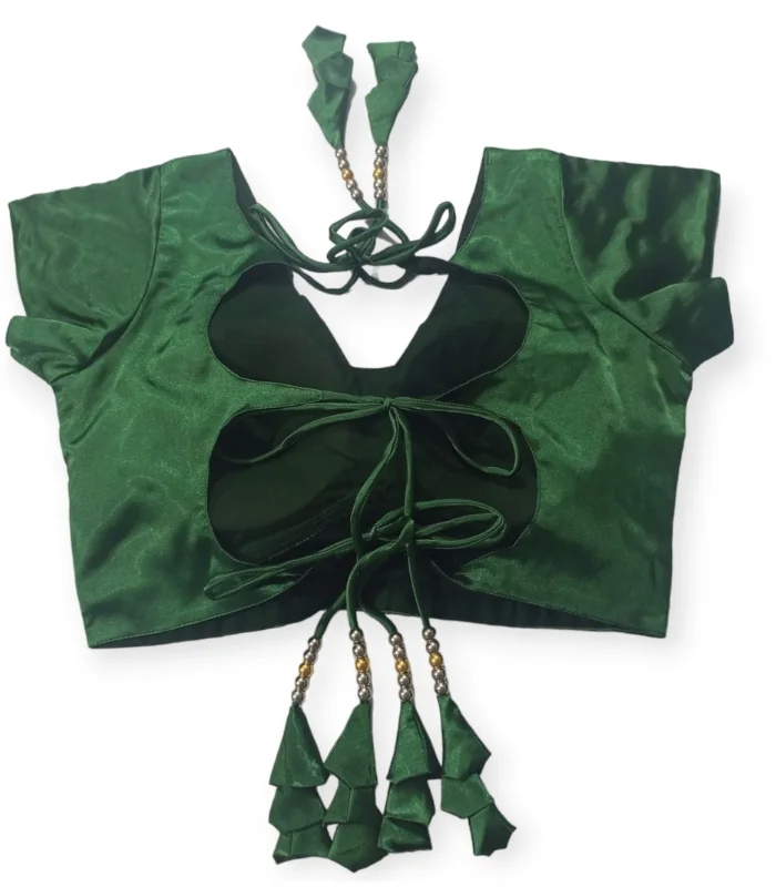 Picture of New Green Color Princess Cut Backless Blouse For Women