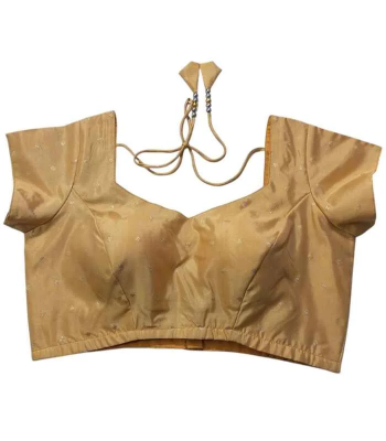 Picture of Golden color Backless Katan blouse for women