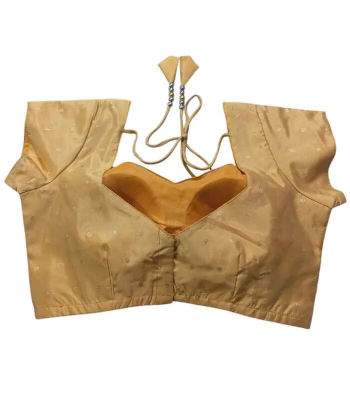 Picture of Golden color Backless Katan blouse for women