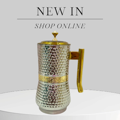 Buy craft-stainless-steel-water-jug-hammer-with-brass-plating-handle-lid-strip-fancy-design-2-litres  at Best Price In Bangladesh