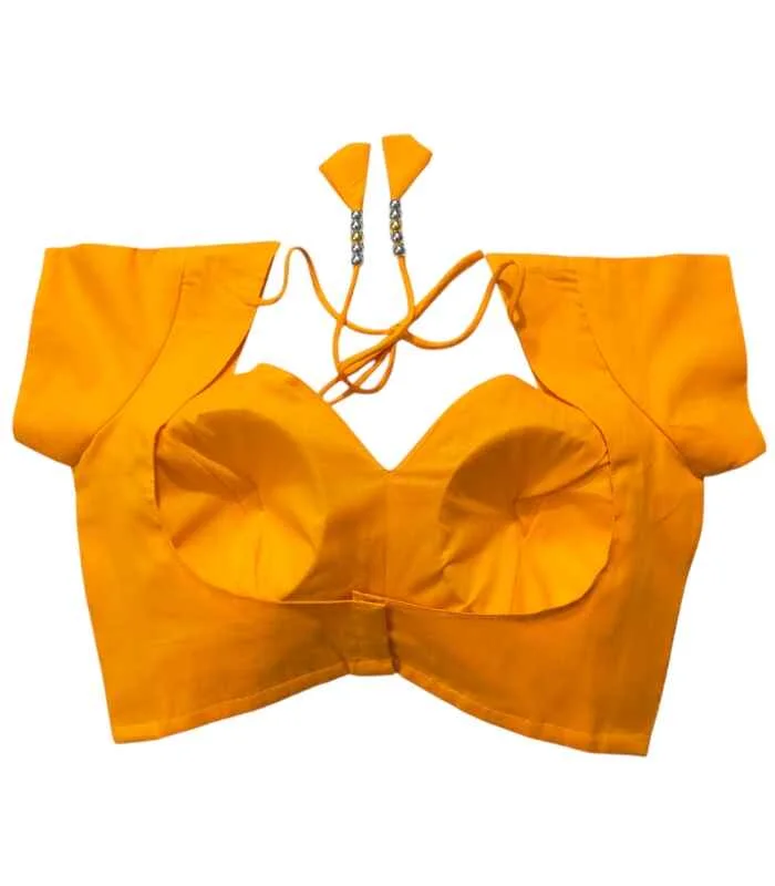Picture of Yellow color Backless blouse for women