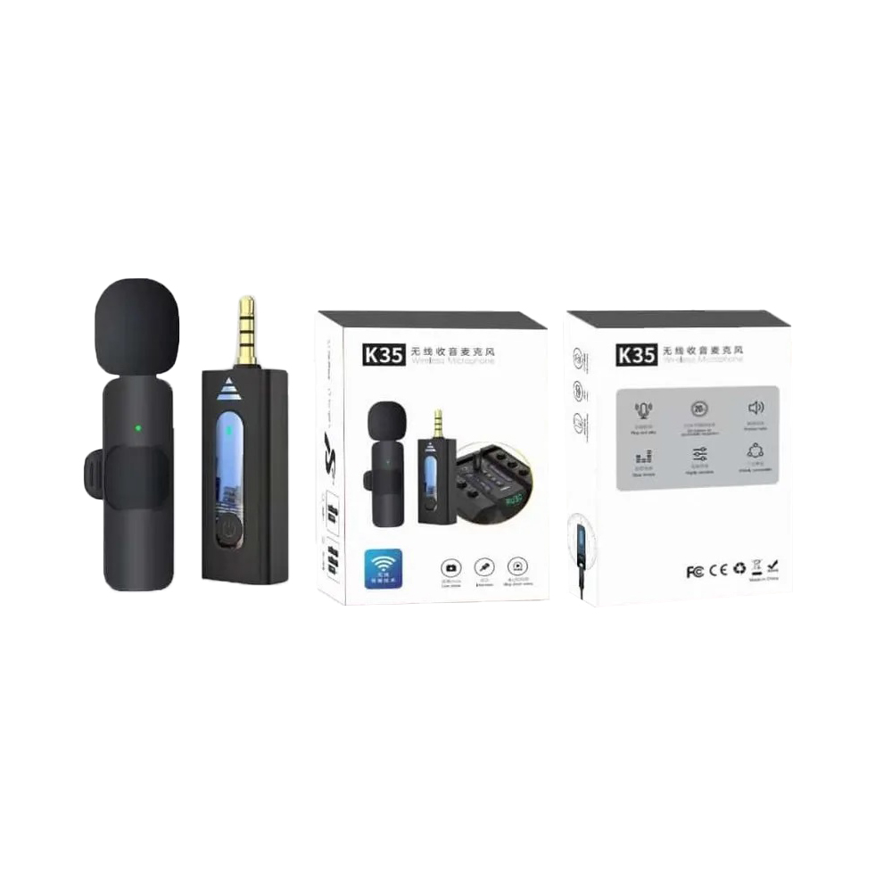 Picture of K35 Single Wireless Microphone 3.5mm Supported for Camera, Sound card, Smartphone -Single Mic, single receiver