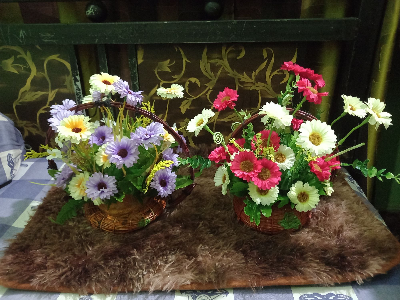 Buy  Artificial flower baskets 1 piece for home decoration  at Best Prices in Bangladesh