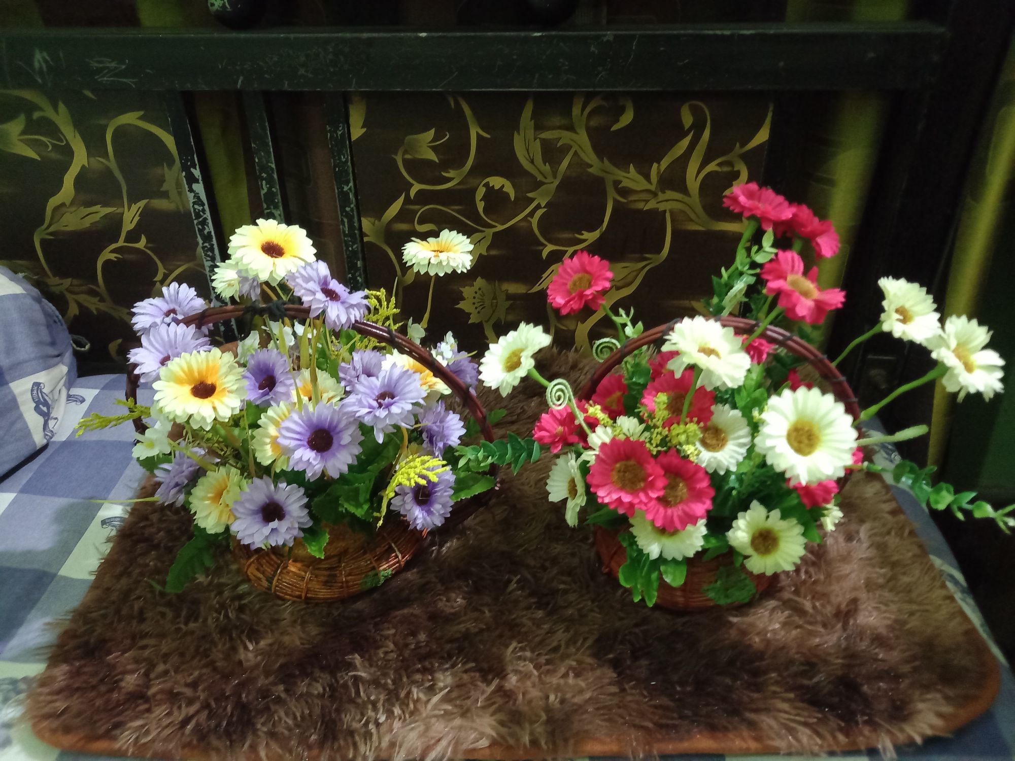 Buy  Artificial flower baskets 1 piece for home decoration  at Best Prices in Bangladesh