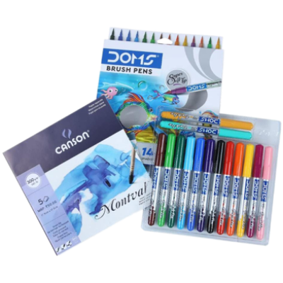 Buy Doms Brush Pen Set 14 colour 1 set Best Prices in Bangladesh