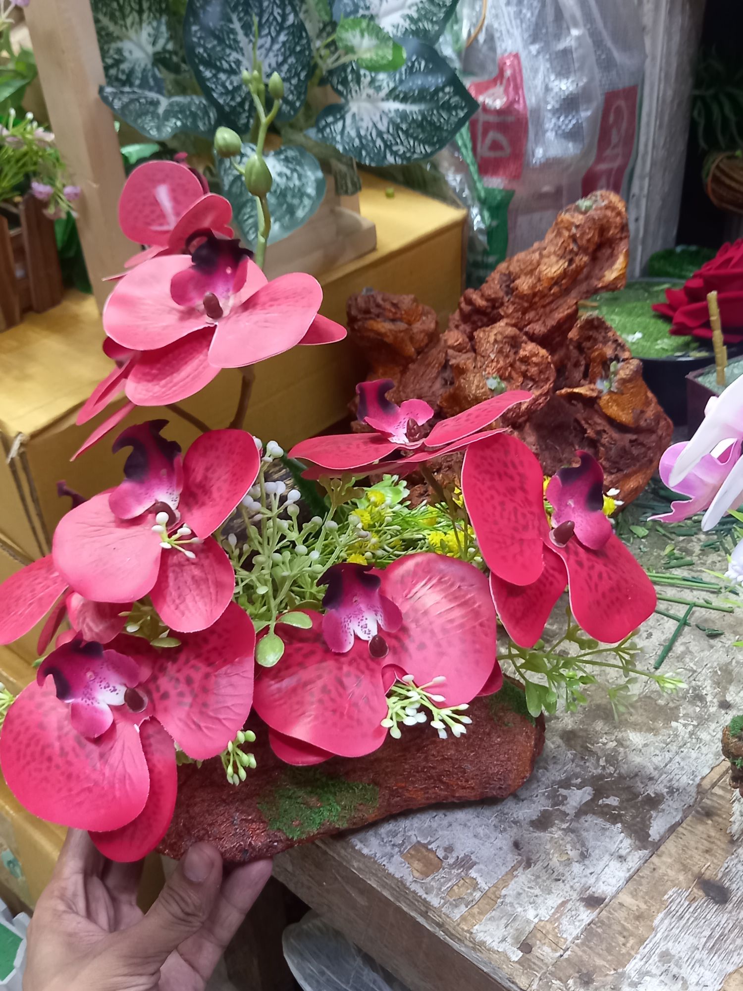 Buy  Atrificial Flower in Unique Orchid with top for room decoration at Best Prices in Bangladesh