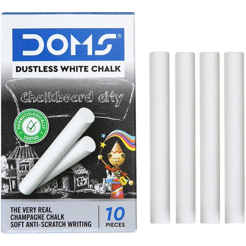 Buy doms-non-toxic-dustless-white-chalk-10-pcs at Best Prices in Bangladesh