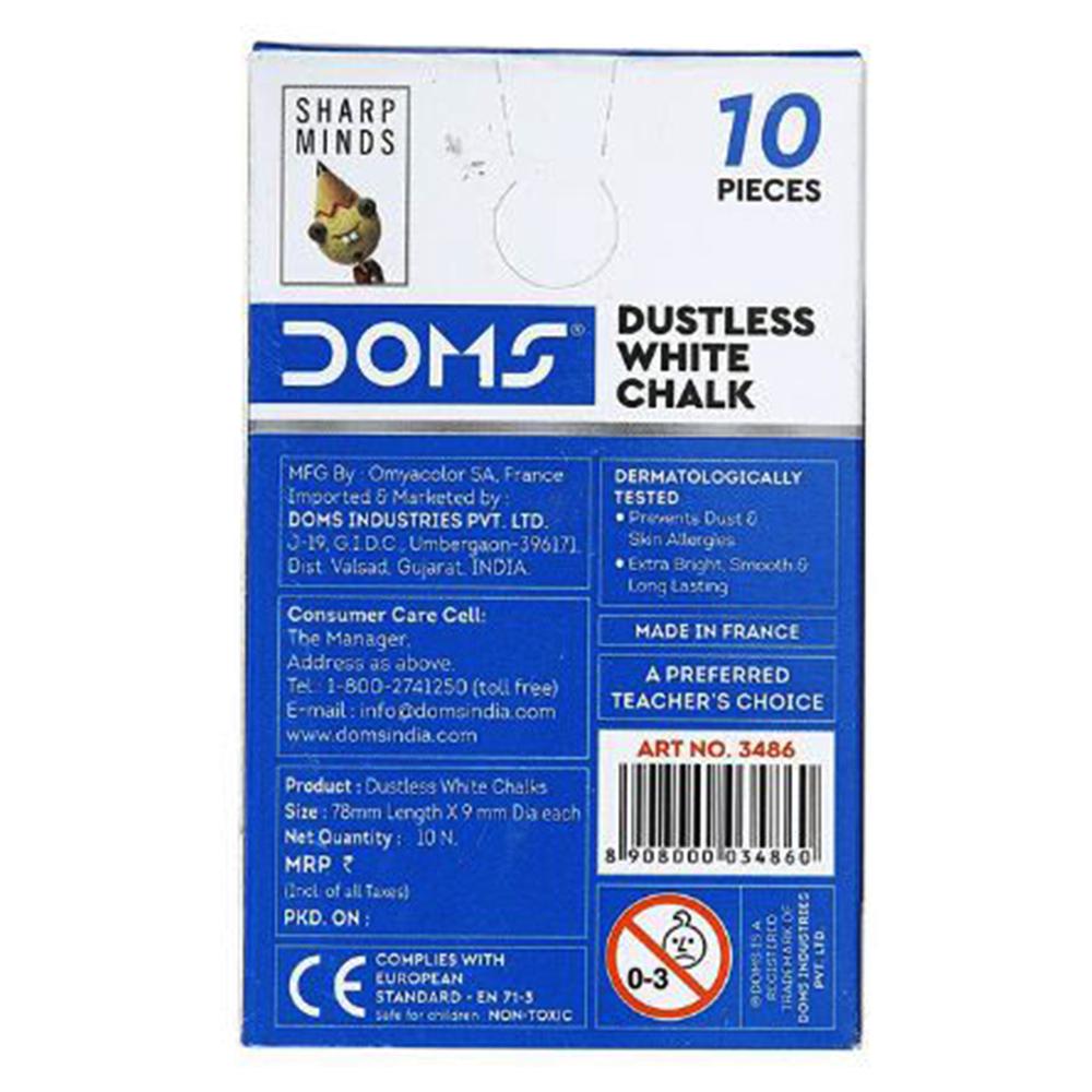 Buy doms-non-toxic-dustless-white-chalk-10-pcs at Best Prices in Bangladesh