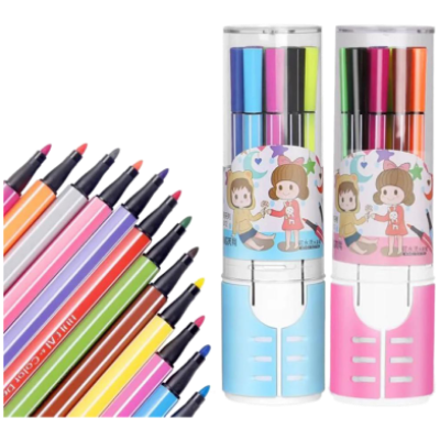 Buy Marker pen Kids Drawing Toy Stationery Gel Ink Pen Water-color Pens Art 12 Color set Online in Bangladesh at Best Prices 