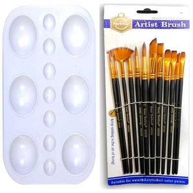 Buy 12 Pcs Paint Brush Set and 1 Pieces Artist Color Palette at Best Prices in Bangladesh